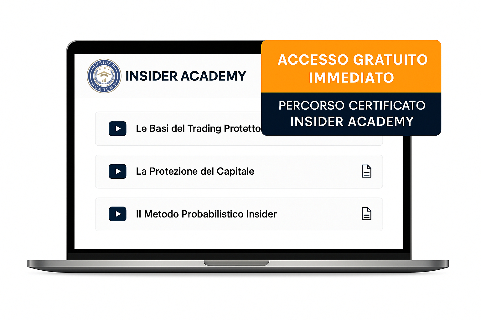 Area riservata corsi gratuiti di trading Insider Academy