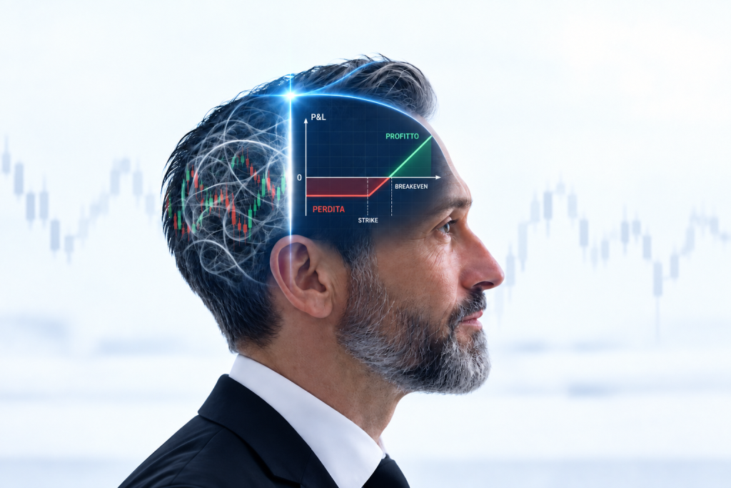Trading in opzioni con Insider Academy: dal groviglio dei grafici alla comprensione del payoff di una call, con perdita, breakeven e profitto.